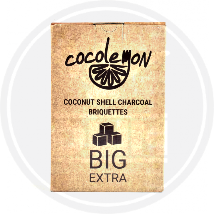 Кокосовый уголь для кальяна Coco Lemon Big 25 мм, 1кг 72 куб. 1 коробка 20 кг