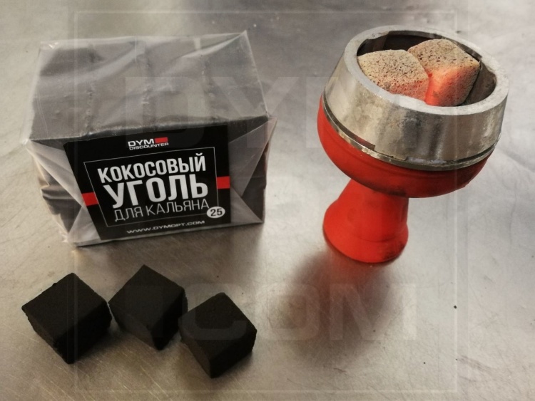 Уголь для кальяна кокосовый DYM Discounter, 1 коробка, 25 мм, 28 кг  